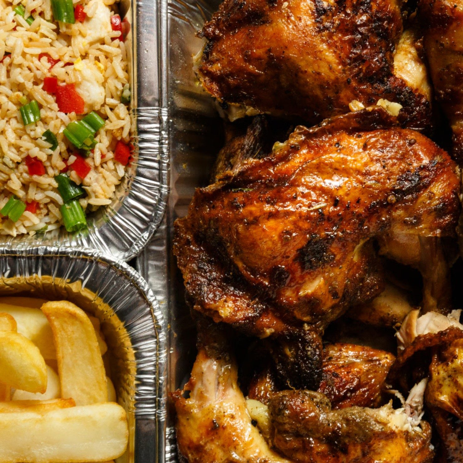 Quarter Charcoal Grilled Chicken Catering Package.