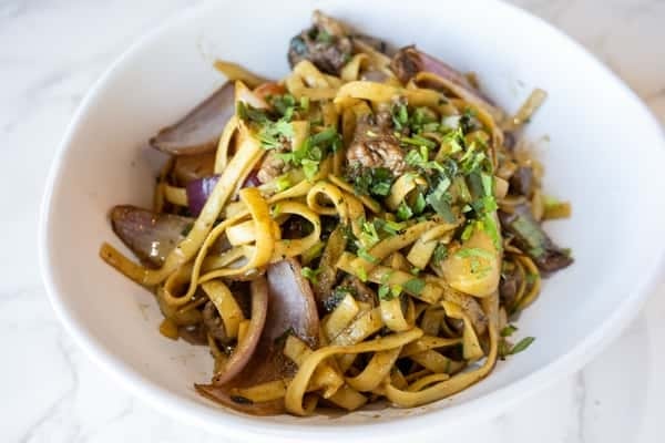 Vegetarian Tallarin Saltado.
