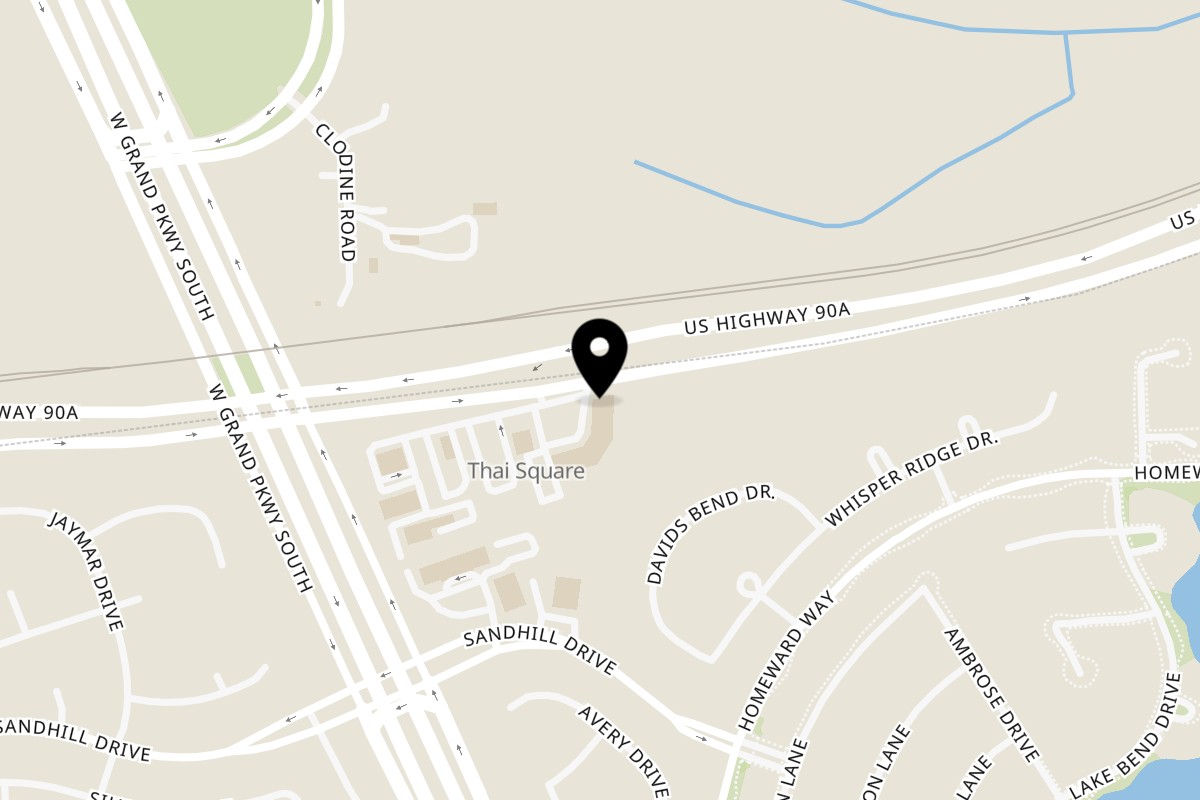 Map showing the location of Las Brasas Charcoal Chicken on 5022 Hwy 90 Alt A in Sugar Land